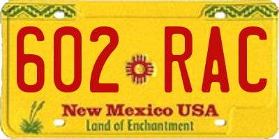 NM license plate 602RAC