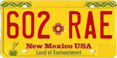 NM license plate 602RAE