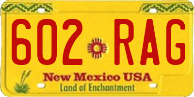 NM license plate 602RAG