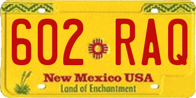 NM license plate 602RAQ