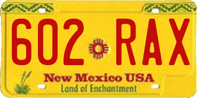 NM license plate 602RAX