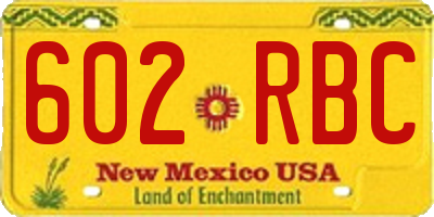 NM license plate 602RBC
