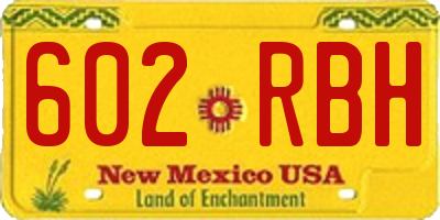 NM license plate 602RBH