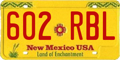 NM license plate 602RBL