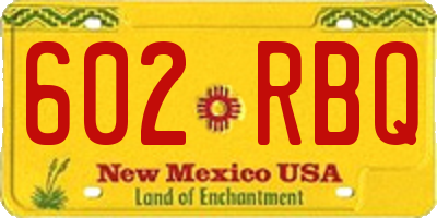 NM license plate 602RBQ