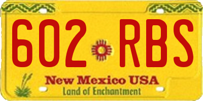 NM license plate 602RBS