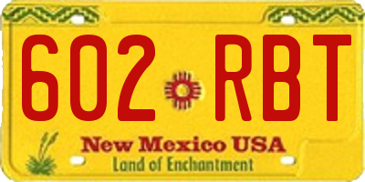NM license plate 602RBT
