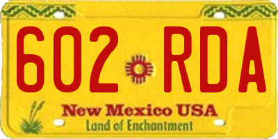 NM license plate 602RDA