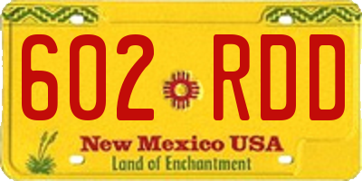 NM license plate 602RDD