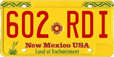 NM license plate 602RDI