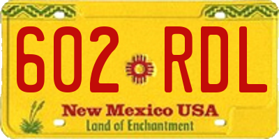 NM license plate 602RDL