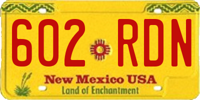 NM license plate 602RDN