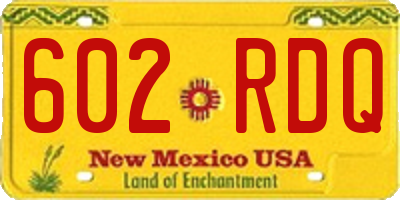 NM license plate 602RDQ