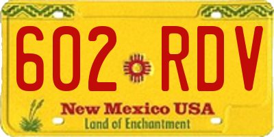 NM license plate 602RDV