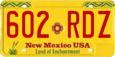 NM license plate 602RDZ