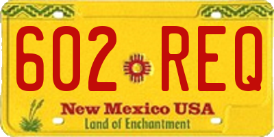 NM license plate 602REQ