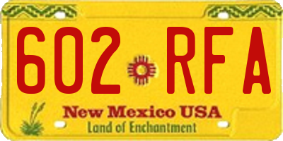 NM license plate 602RFA