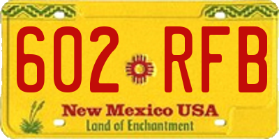 NM license plate 602RFB