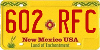 NM license plate 602RFC