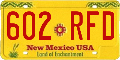 NM license plate 602RFD