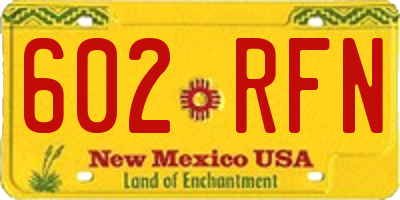 NM license plate 602RFN