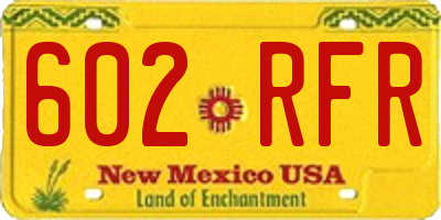 NM license plate 602RFR