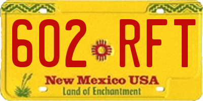 NM license plate 602RFT