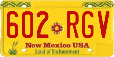 NM license plate 602RGV