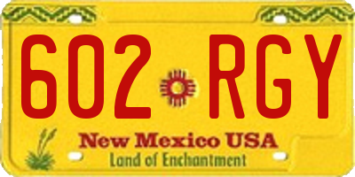 NM license plate 602RGY