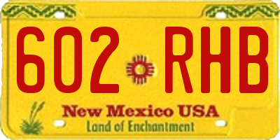 NM license plate 602RHB