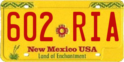 NM license plate 602RIA