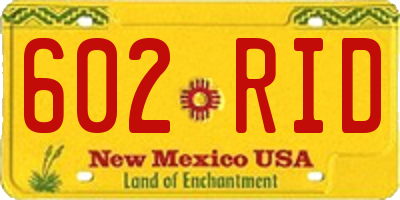NM license plate 602RID