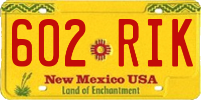 NM license plate 602RIK