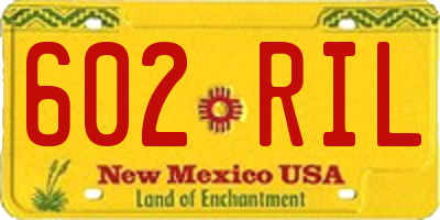NM license plate 602RIL
