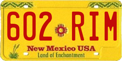 NM license plate 602RIM