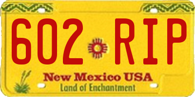 NM license plate 602RIP