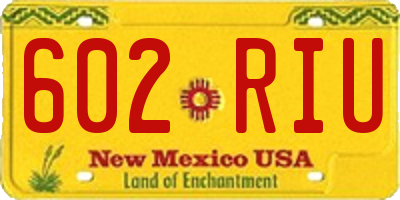 NM license plate 602RIU
