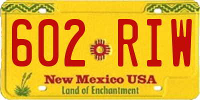 NM license plate 602RIW