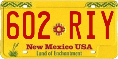 NM license plate 602RIY