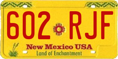 NM license plate 602RJF