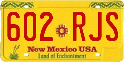 NM license plate 602RJS