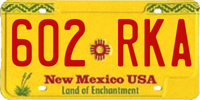 NM license plate 602RKA