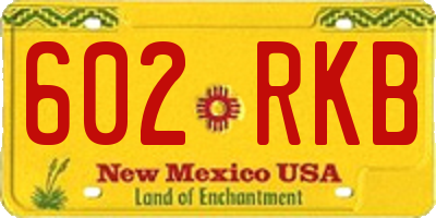NM license plate 602RKB