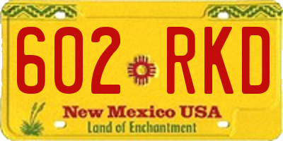 NM license plate 602RKD