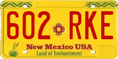 NM license plate 602RKE