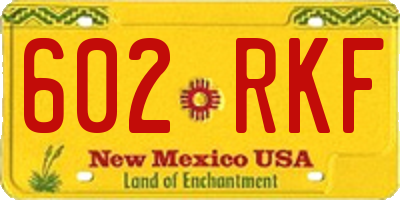 NM license plate 602RKF