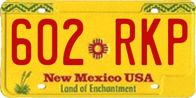 NM license plate 602RKP