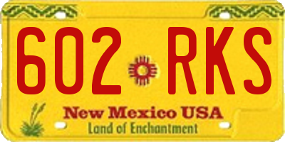 NM license plate 602RKS