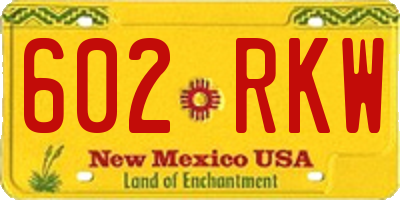 NM license plate 602RKW