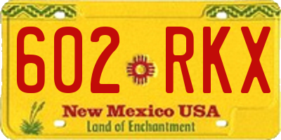 NM license plate 602RKX